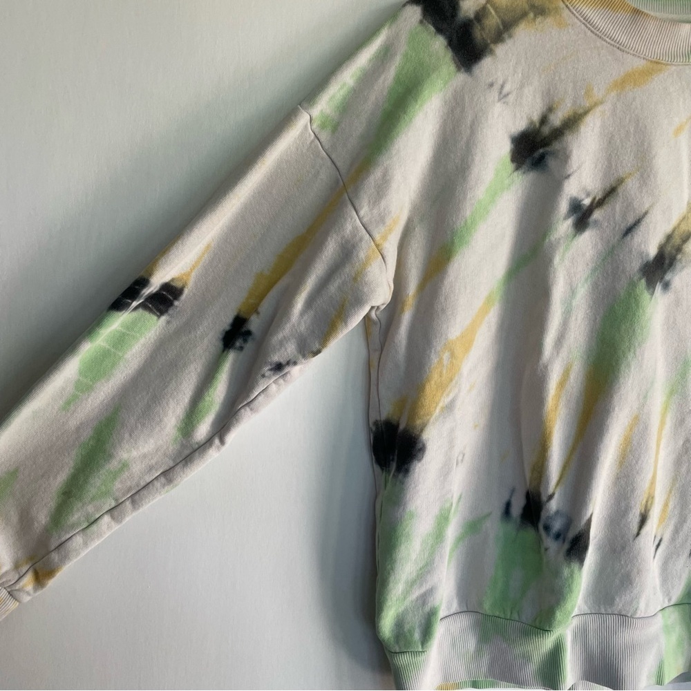 SPRWMN Los Angeles tie dye pullover jumper sweatshirt white green yellow Size XS - Picture 4 of 12